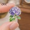 Fade-resistant Brooch Pin, Enamel Hydrangea Shape Lapel Polished Edges Backpack Flower Decorative Badge for Coat Collars Scarves Canvas Bags Colorful