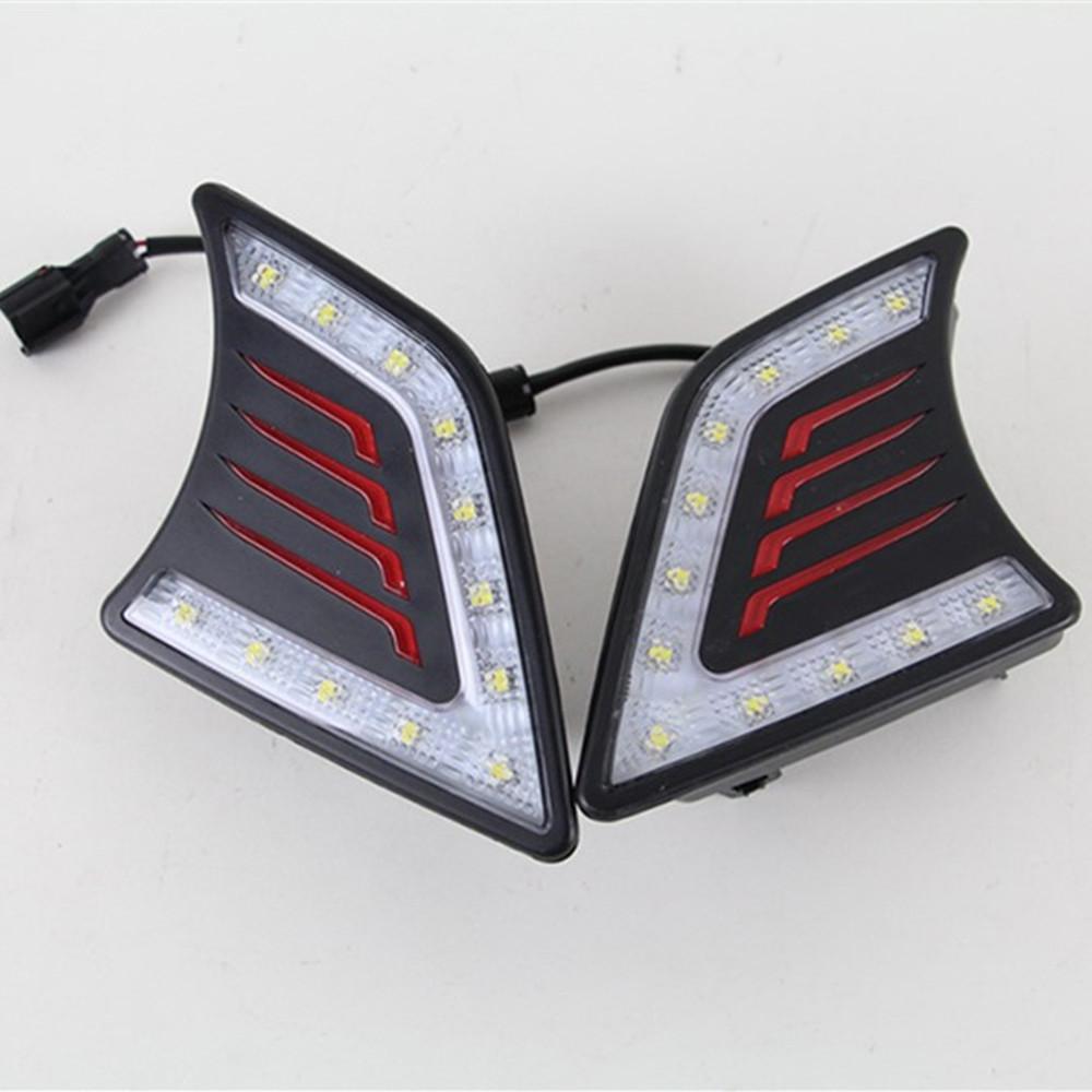 Car Flashing 2PCS DRL For Toyota Hilux Vigo 2012 2013 2014 2015 Car LED DRL Daytime Running Light Fog Lamp Auto Running lights