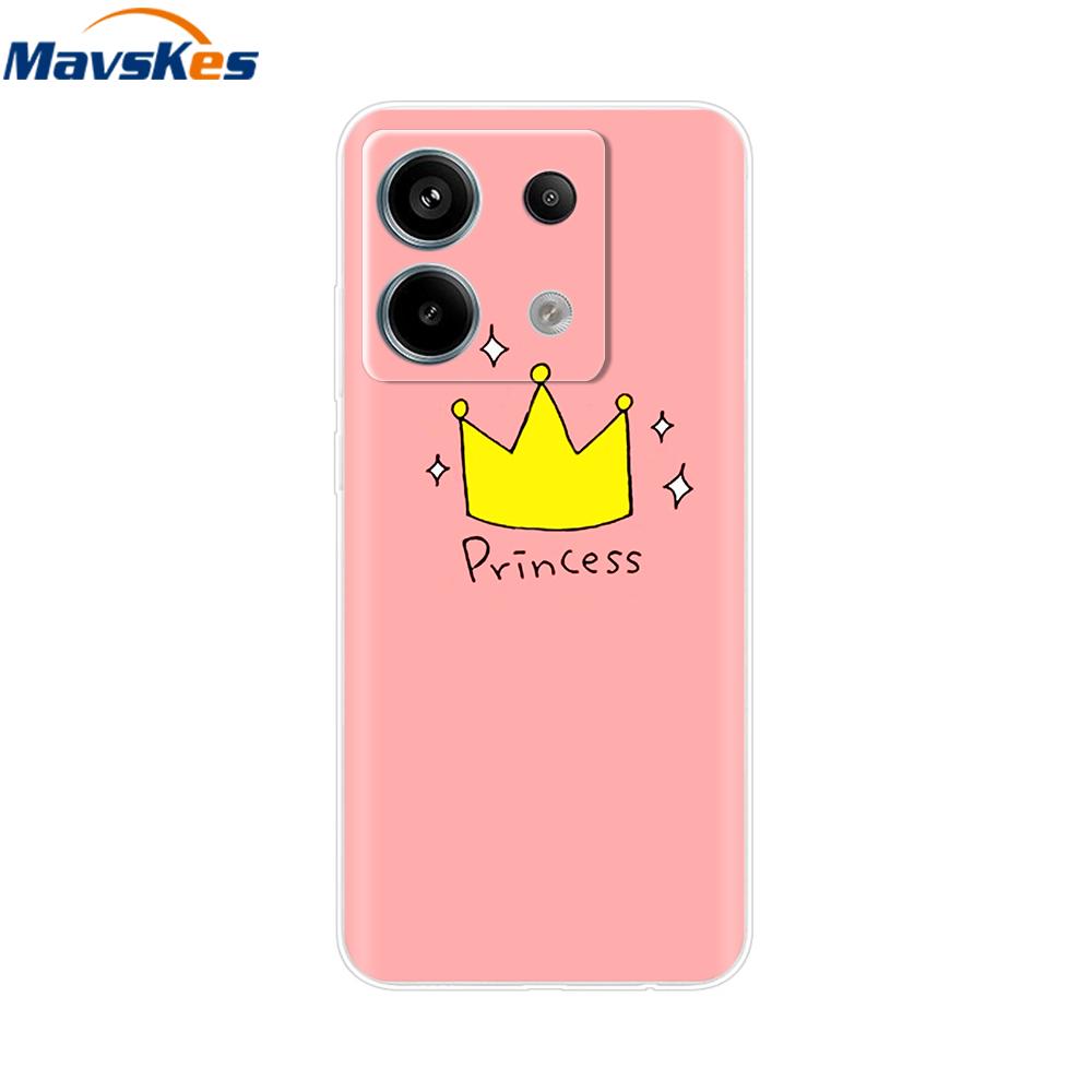 Чехол для телефона Xiaomi Redmi Note 13 Pro 5G Задняя крышка Милый Ударопрочный Мягкий Прозрачный Силикон ТПУ Для Redmi Note13 Note 13 Pro Funda