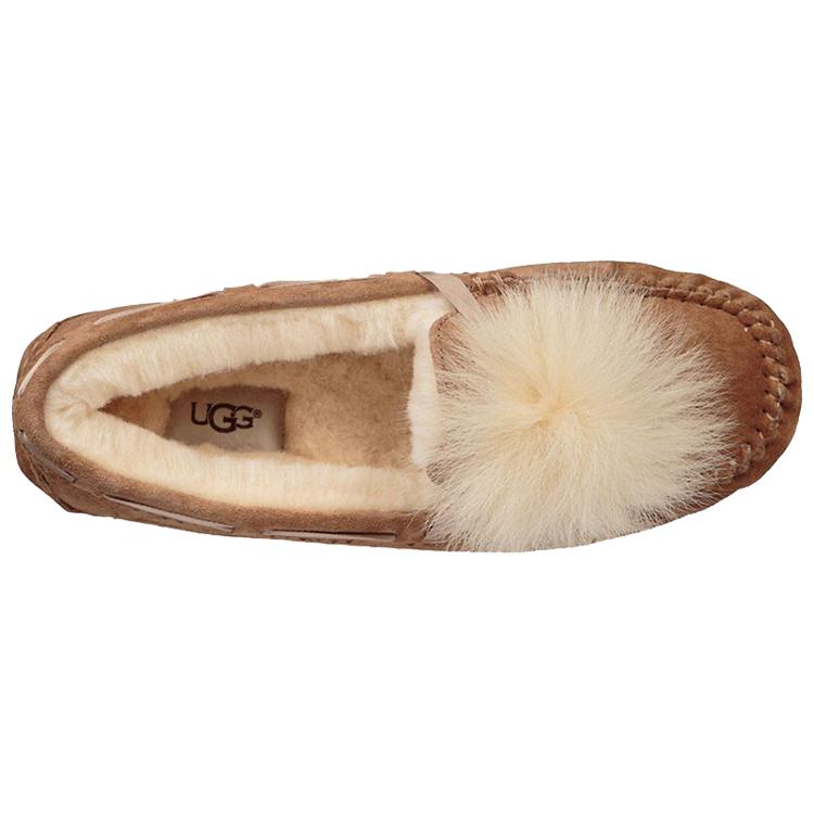UGG Dakota Мокасины с помпоном Коричневые Женские 1019015-CHE