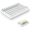 Stainless Steel Ceramic Soap Dish Ceramic Drain Holder Fashion Storage Dish  Household