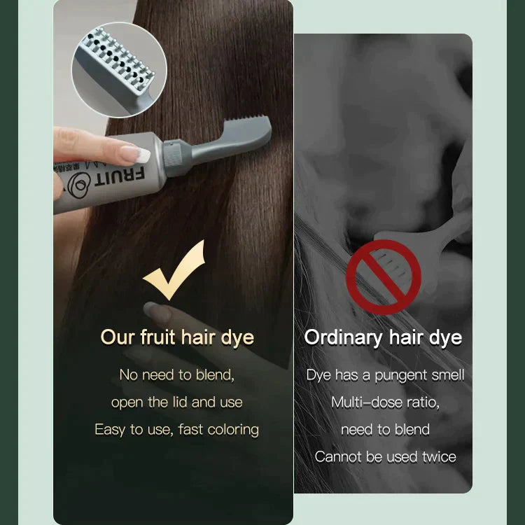 80 мл фруктовая эссенция для окрашивания волос, расческа для волос, кремовый цвет, черный, коричневый для женщин, бабушка, дедушка