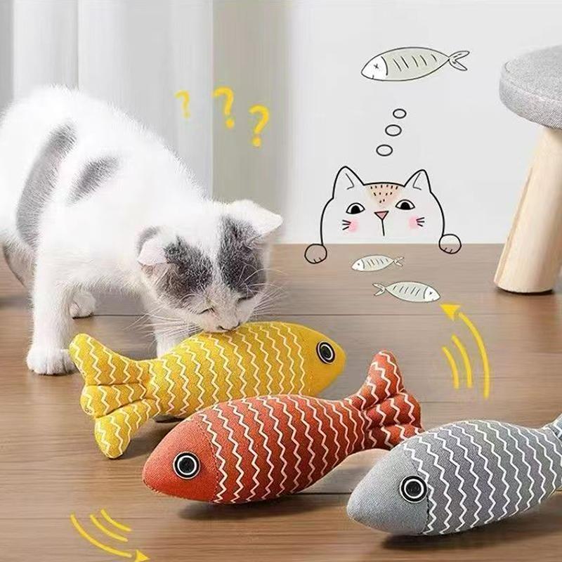 2 шт. Игрушка для кошек с кошачьей мятой в форме рыбки, плюшевый компаньон для котенка, подушка для стачивания зубов, жевательная игрушка, защита для пальцев от царапанья, подарок питомцу