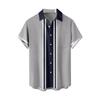 Рубашка с коротким рукавом, мужская повседневная рубашка с коротким рукавом, свободная рубашка с карманом
