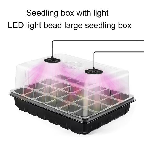 Plants Nursery Box Seeds Starter Tray with Humidity Dome Transparent Seeds Germination Tray