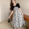 Floral Dresses Women French Mori Girl Style All-match Elegant Summer High Street Midi College Dress