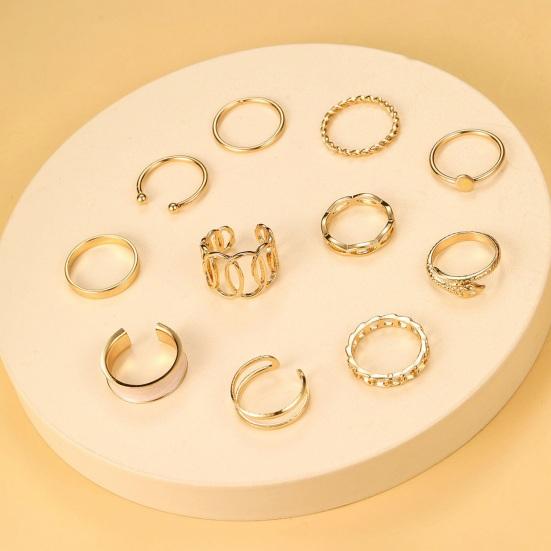 Женское кольцо из 11 шт./компл., полое, витое, разных форм, полированное, гладкое, регулируемое