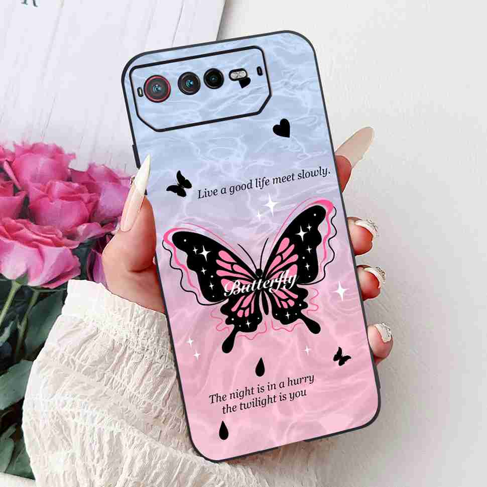 For Asus ROG Phone 6 6.78" Case Dragon Cartoon Rabbit Soft Silicone TPU Black Cover For Asus ROG 6 AI2201_C Bumper Phone Shell