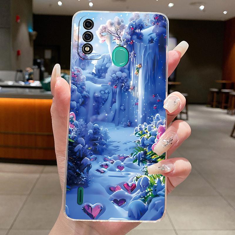 Чехол для Itel A48 Чехол Эстетичный Милый Кот Мультяшный Астронавт Модный Прозрачный Мягкий Силикон TPU Задняя Крышка Чехол для Телефона ItelA48