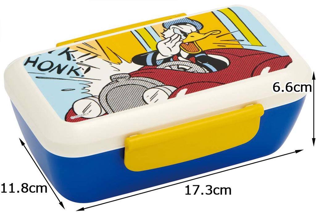 Skater Bento Box Пушистая стильная коробка Bento с Дональдом Даком в стиле комиксов Disney, сделано в Японии, 530 мл PFTY5