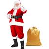 Santa Claus Adult Santa Christmas Luxurious Long Party Santa Clothes [Formemory] Costume, Thick, Cosplay, Costume, Reindeer, 8-piece Set, Men's,