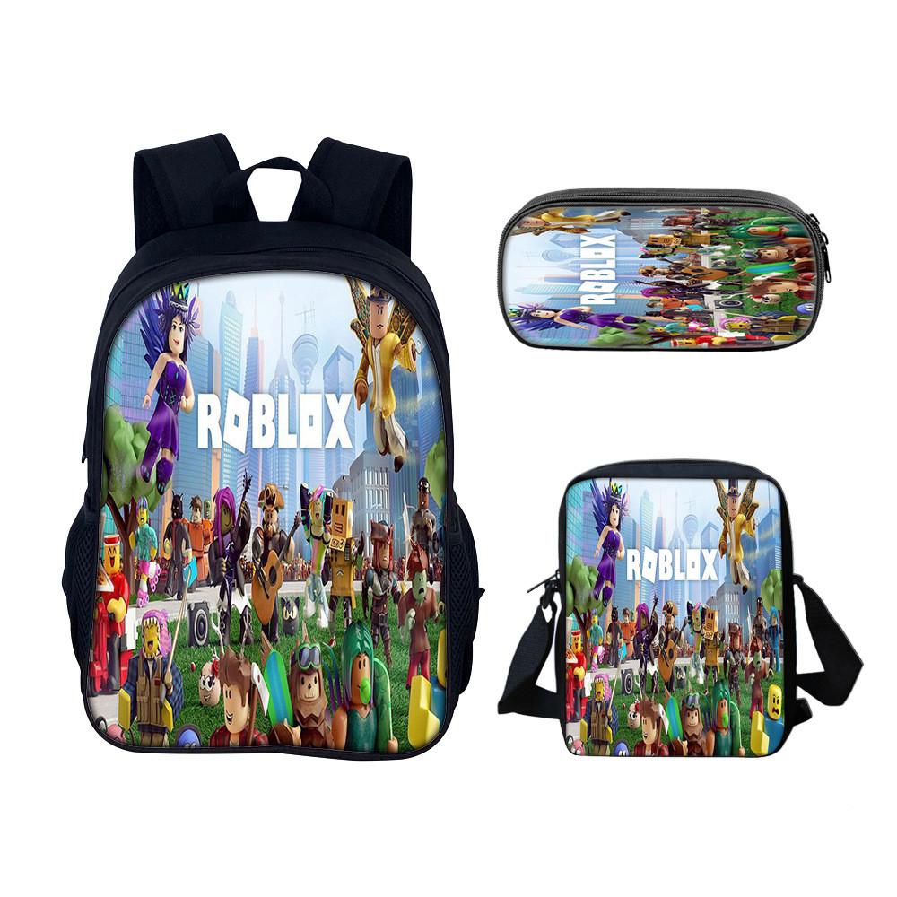 Roblox Аниме Набор для студента из трех предметов с нейлоновым материалом для повседневной носки