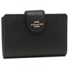 Outlet Bifold Wallet F6390 MEDIUM CORNER ZIP WALLET Plain IMBLK Black Womens (6) [Элемент]