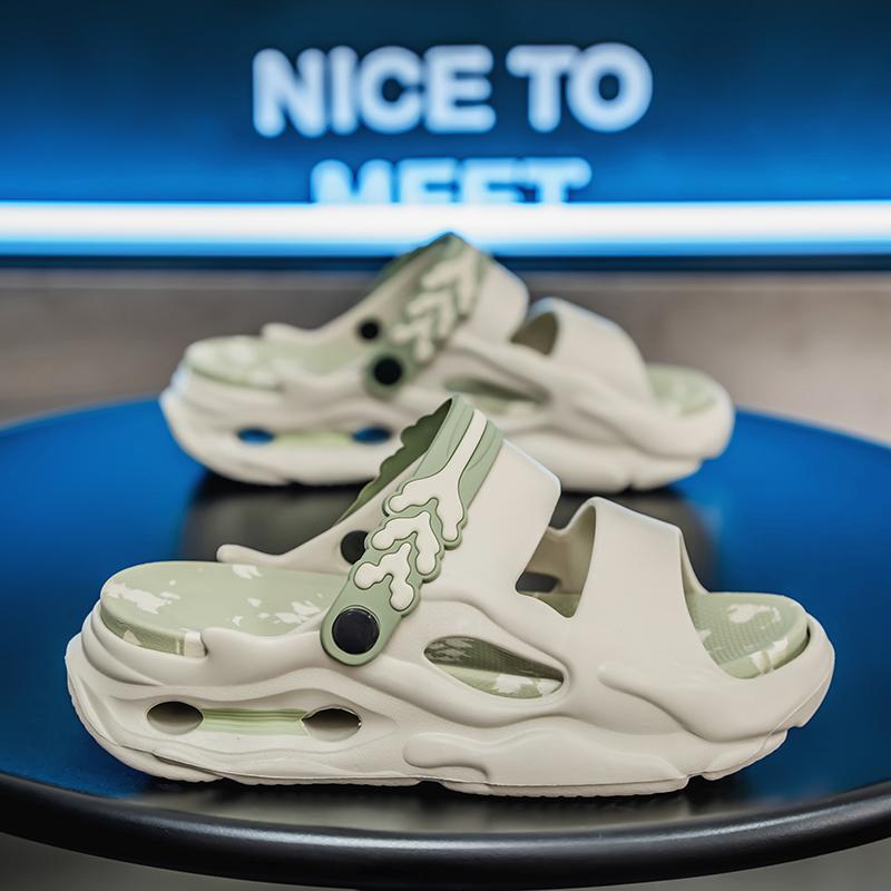 Повседневные нескользящие тапочки EVA с открытым носком для пляжа, душа, весны и лета, повседневная обувь с инновационным дизайном