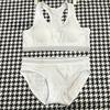 Womens Sports Bra And Panties Set Cotton Padded Wireless For Running And Fitness