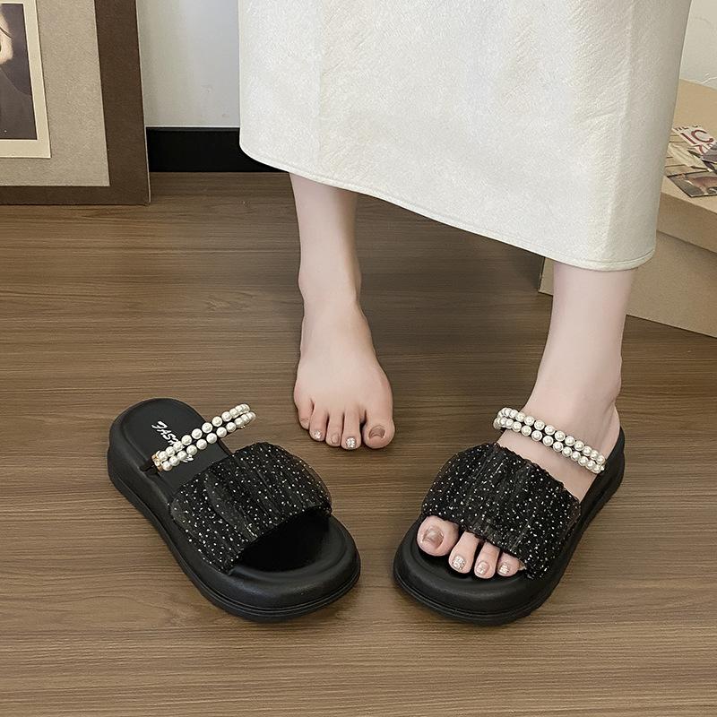 Stepping On Shit Slippers Women's Summer Wear 2025 New Internet Celebrity Popular Sandals Platform Versatile Two Wear Non-slip Sandals