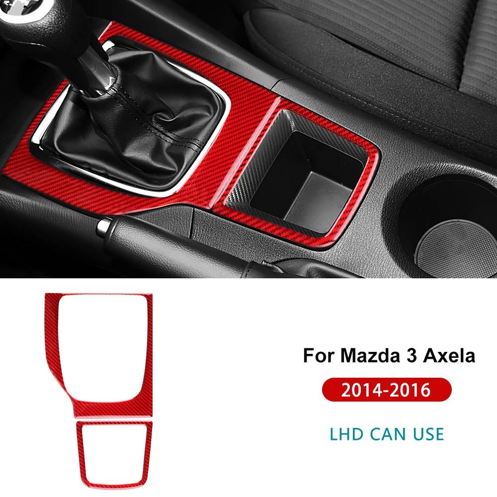 Real Soft Carbon Fiber Sticker for Mazda 3 Axela 2014 2015 2016 LHD RHD Manual Car Gear Shift Panel Interior Trim Accessories
