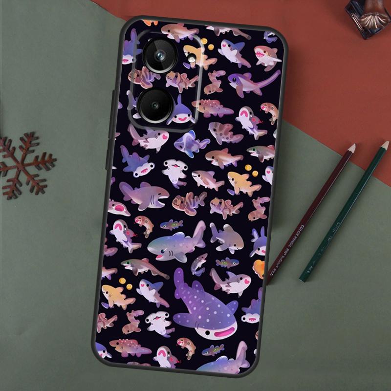 Китовые акулы Чехол Для Realme C55 C51 C75 C63 C61 C53 C35 C65 C67 C71 11 12 13 14 15 Pro Plus GT6 GT7 Pro
