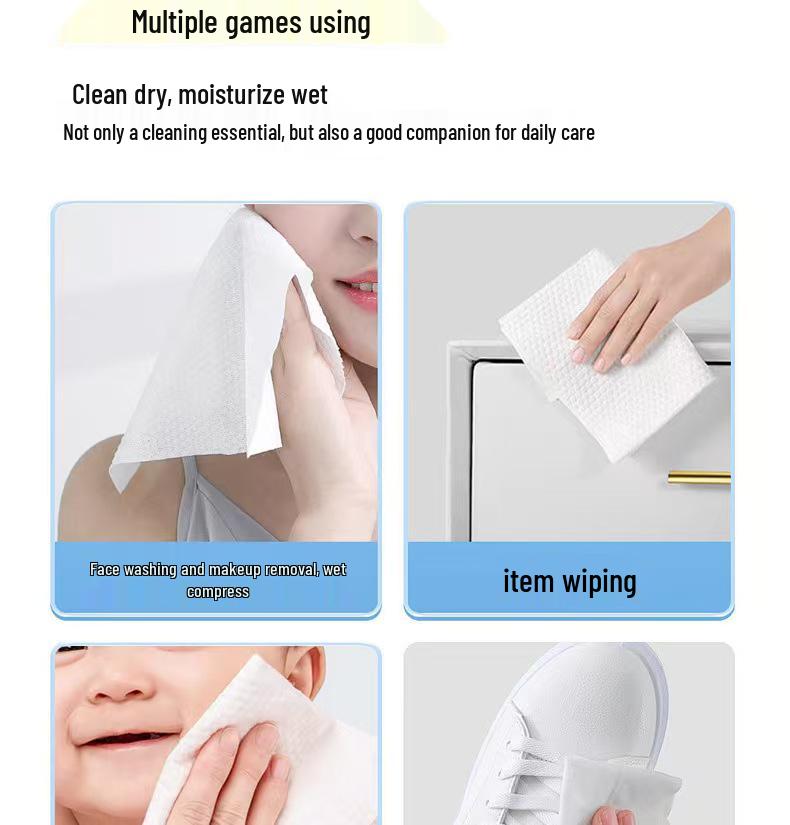 100% Cotton Disposable Baby Face Washcloth - Hanging, Thick, Soft Towel