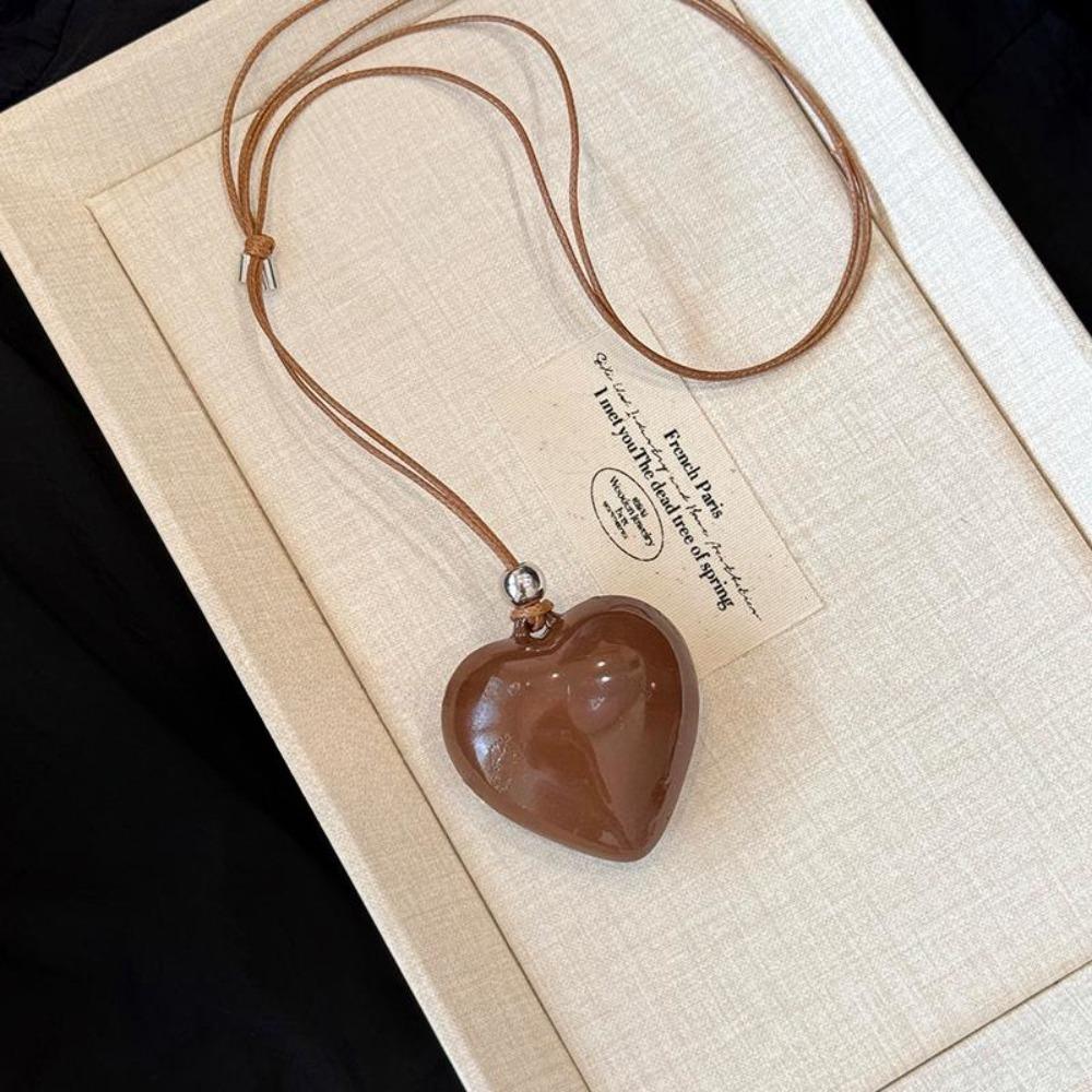 Ожерелье-цепочка из веревки с шармами, Дизайн меньшинства, Цепочка для свитера, Ожерелье с подвеской в стиле ретро-любви, Девочка