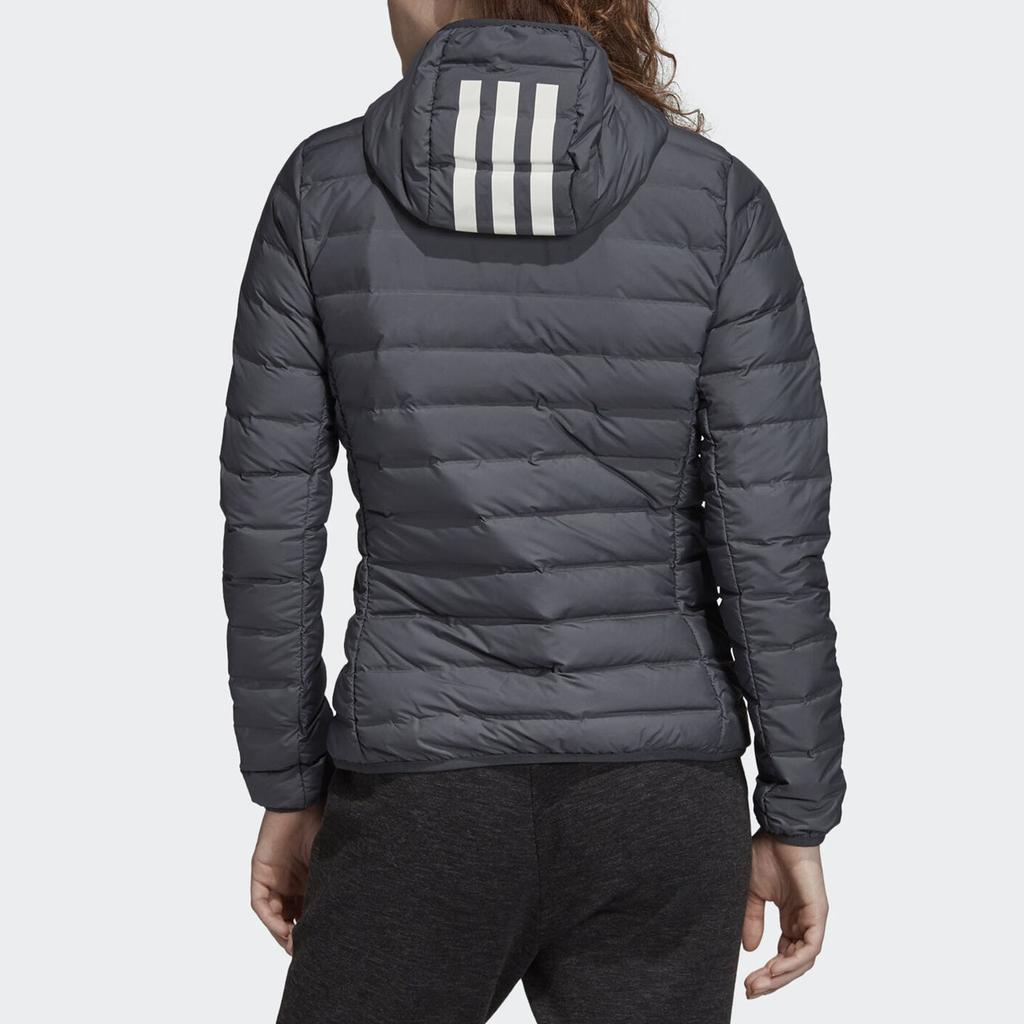 Adidas Однотонная теплая спортивная куртка с капюшоном, женские куртки серого цвета DZ1520