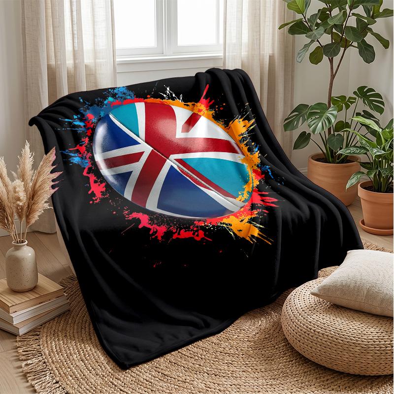 British Flag Artwork blanket Personalized Name Flannel Blanket Soft Cozy Plush Throw for Sofa Bed Lightweight Home Decor