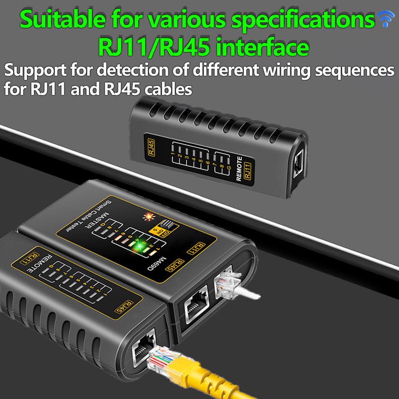Network Cable Tester M469D Ethernet Network Analyzer RJ45 RJ11 RJ12 CAT5 UTP LAN Cable Vector Networking Analyzer Tools