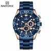 Naviforce NF8019 High Quality Men Hour Stylish Stainless Steel Band Waterproof Watch Character Casual Wrist Watch Made in China