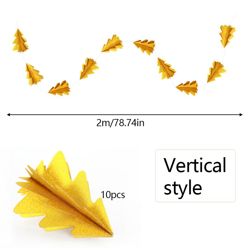 Зеленый цветочный венок в форме дерева Рождественская бумажная гирлянда Подвесная бумажная веревка Подвеска на рождественскую елку