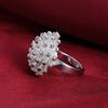 925 Sterling Silver Fireworks Coral Ring Fashionable Wedding Jewelry