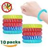 Set of 10pcs Two-tone EVA Mosquito Repellent Bracelets In Different Colors. 100% Natural. Citronella Scent