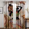 3D Простые африканские женщины Абстрактное искусство 2 шт Тонкие затемняющие полиэстеровые затемняющие шторы для гостиной спальни Декор крючки