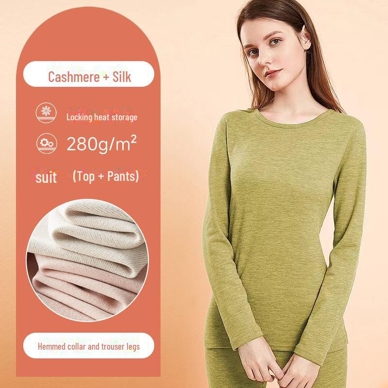 Комплект термобелья из кашемира и шелка: Женский и мужской осенне-зимний многослойный костюм из бархата