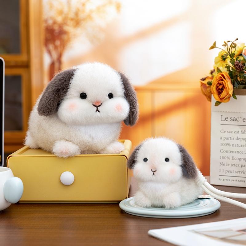 Игрушки Плюшевые Кролики Симуляция Очаровательная Мягкая Кукла Кролик Декор для Дома Игрушки Кавайный Брелок для Рюкзака Мягкая Кукла для Ребенка Подарок на День Рождения