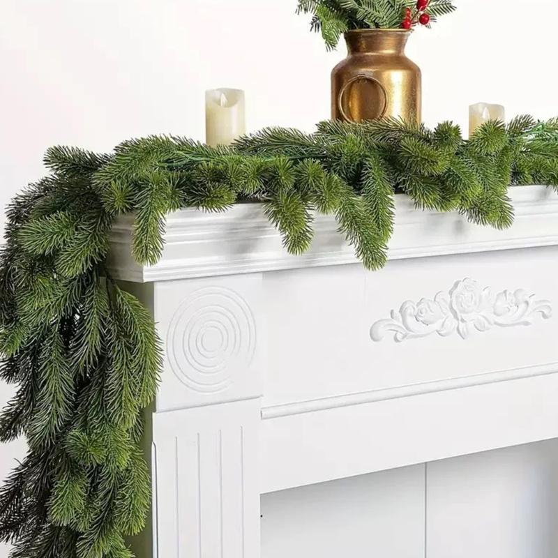 Artificial Vine Greenery Christmas Cedar Vine 6feet Long Hanging Plant for Mantel Indoor and Outdoor Decorations