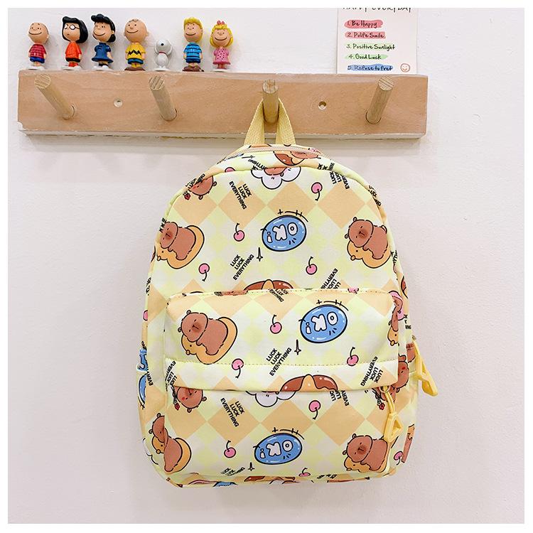 Школьный рюкзак мультяшный милый рюкзак с принтом капибары детский школьный рюкзак для мальчиков и девочек повседневный рюкзак тренд