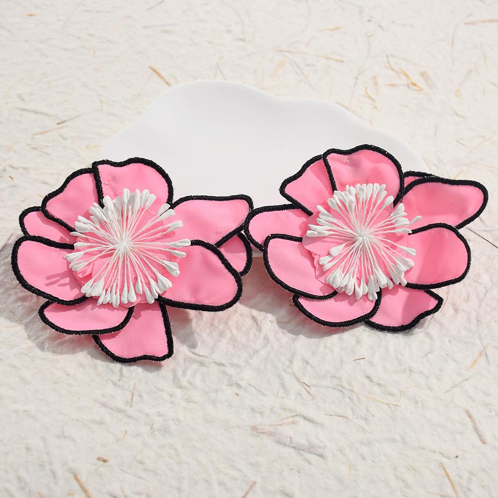 Преувеличенные большие цветочные милые серьги для женщин, эффектные серьги, романтические ювелирные аксессуары