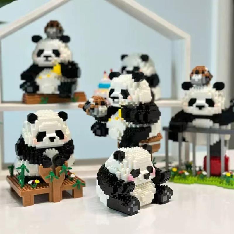 Micro-Assembled Small Particle Educational Toys Building Blocks Children's Gifts Boys And Girls Panda 3D Puzzle Ornaments