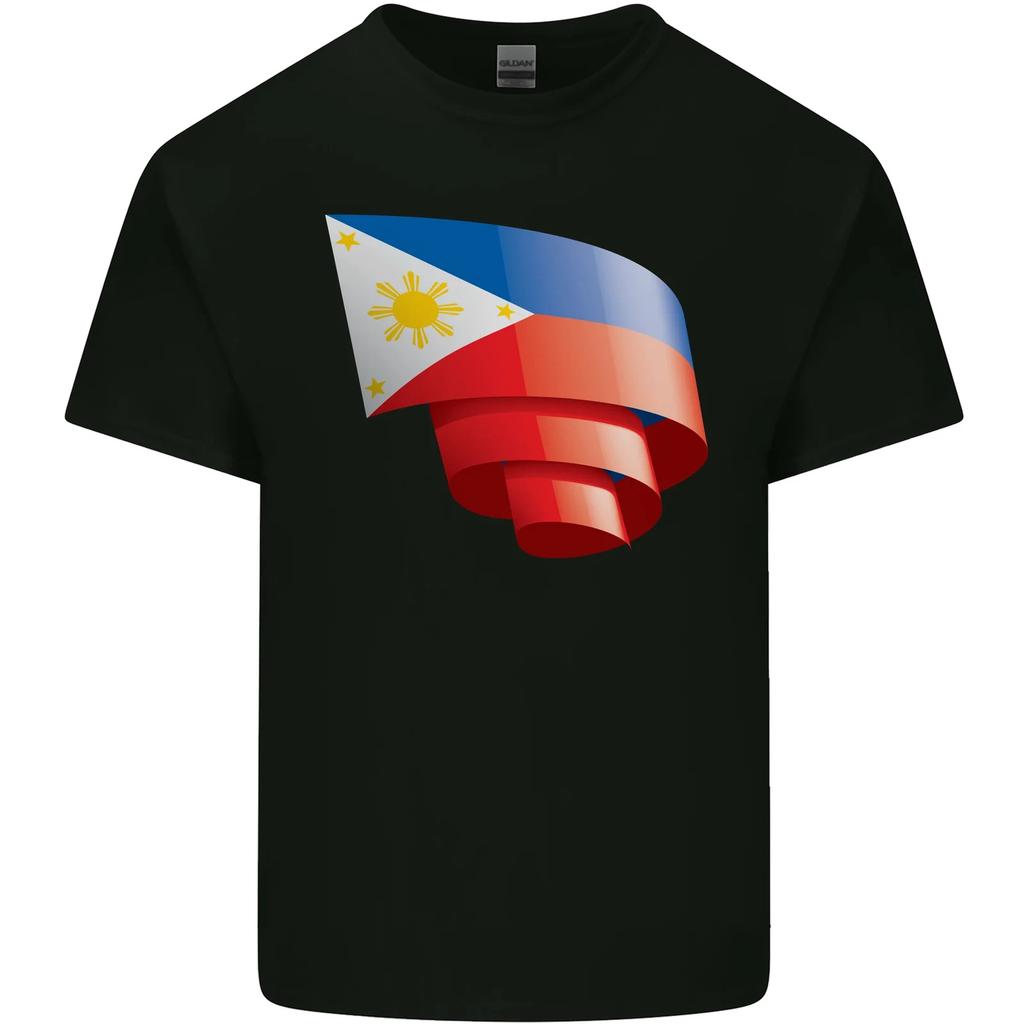 Curled Philippines Flag Pilipino Day Football Kids T-Shirt Childrens