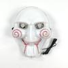 LED Light Up Chainsaw Crying Mask Carnival Halloween Dance Cosplay Jigsaw Killer Disguise Mask Glowing Movie Major Creepy Mask