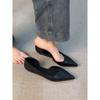 Simple Shallow Mouth Side Empty One Pedal Single Shoes Low Heel Pointed Temperament Versatile Commuter Work Shoes