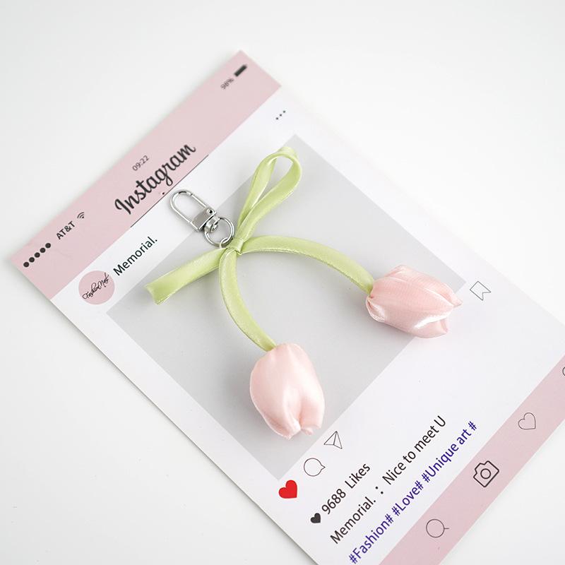 Трендовый Универсальный Брелок с Бантом-Тюльпаном Милый Брелок-Подвеска с Бантом для Женщин Девочек Изысканные Аксессуары для Украшения Рюкзака Подарки