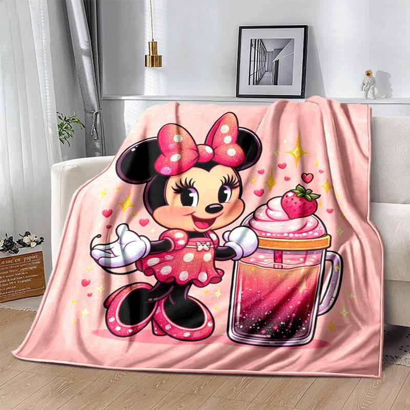 1pc Minnie Printing Blanket - Soft, All-Season Throw for Office Blanket, Car, Travel