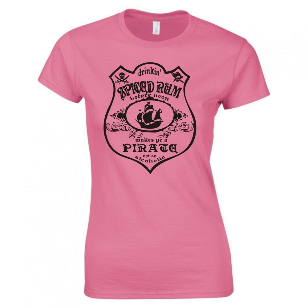 Funny Drinkin Spiced Rum Before Noon Makes Ye A Pirate Skinny Fit TShirt