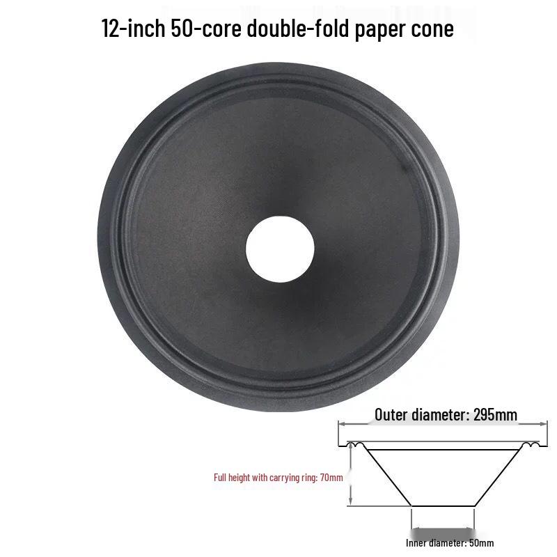 12-дюймовый НЧ-диффузор: Бумага, 75-100 Сердечник, Двойной Рулон Пенопластовый Край Аксессуар.