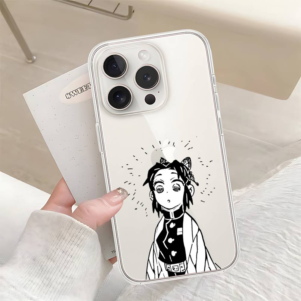 Милый чехол для телефона S-Shinobu K-Kochos Для Iphone17 16 15 11 13 14 Pro Max 7 8 Plus X Xr Xs Max Se2020 12mini Прозрачный чехол