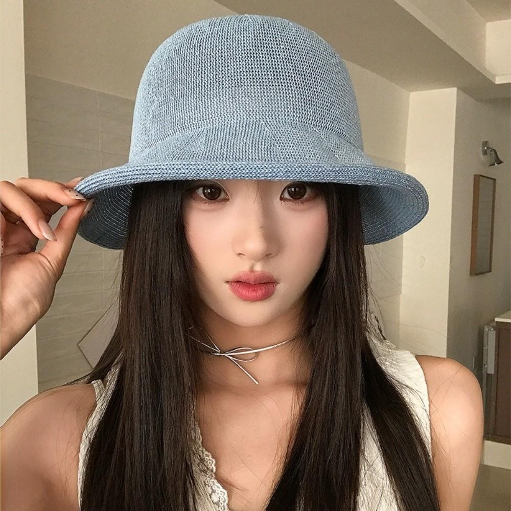 Rolled Edge Women Bucket Hat Thin Basin Hat Fashion Fisherman's Hats Summer