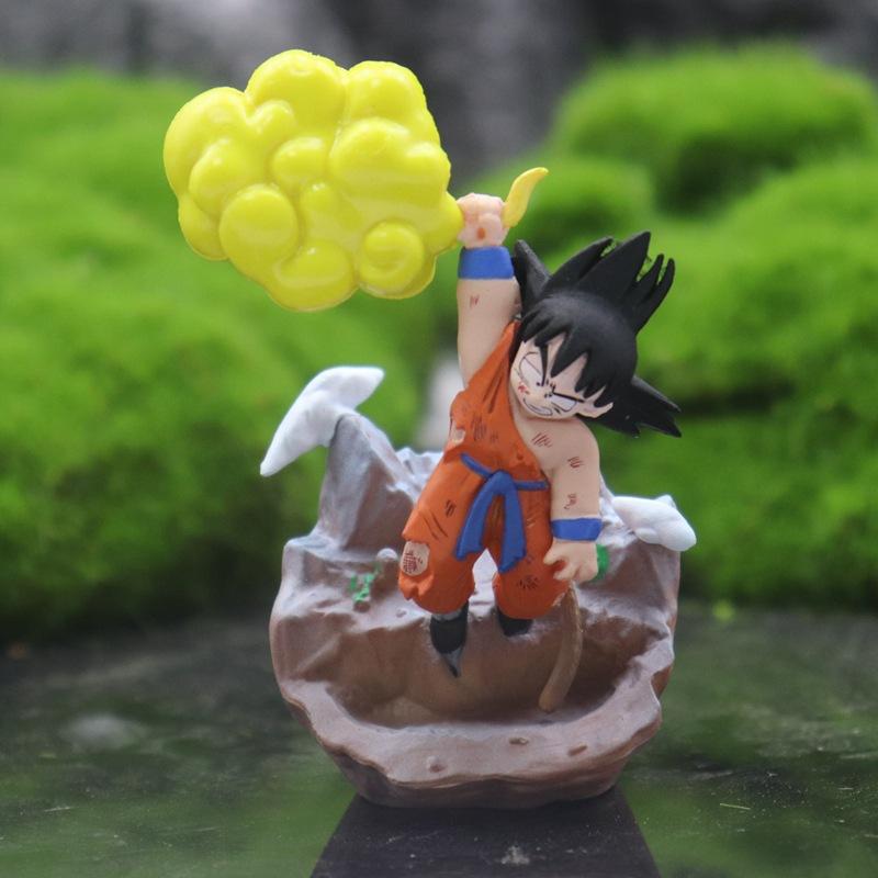 Popular New Anime Dragon Ball Handmade Es Third Bullet Capture Cloud Wukong Battle Damage Exhausted Scene Doll Decoration Model