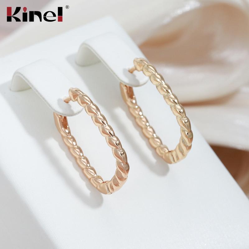 Глянцевые волнистые длинные серьги Kinel для женщин, легко подходящие изящные ювелирные изделия