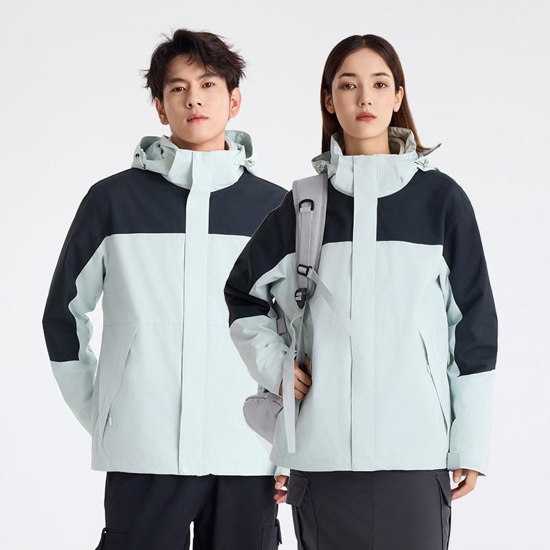 Women Men 3-in-1 Hiking Jacket Windproof Waterproof Fleece Lined Outdoor Coat Camping Fishing